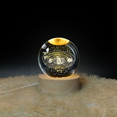 Kristalllampe USB Licht 3D Kunst Kristallkugel Helles Glas Nachtlicht Tischlampe