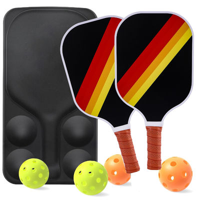Kompleter Pickleball-Set für Erwachsene mit 2 Glasfaserpaddeln 4 Outdoor-Bälle und Handtasche