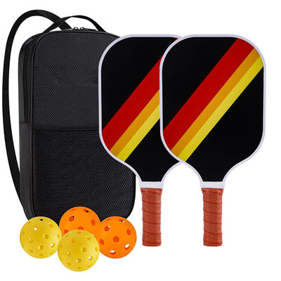 Kompleter Pickleball-Set für Erwachsene mit 2 Glasfaserpaddeln 4 Outdoor-Bälle und Handtasche