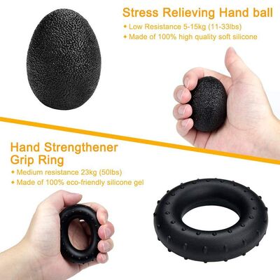 Handgrip Stärker Kit 5 Pack Schwarz Verstellbarer Grip Trainer Finger Exerciser Grip Ring Und Stress Ball Für Hand Handgelenk Und Unterarm Training
