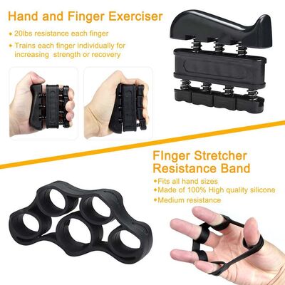 Handgrip Stärker Kit 5 Pack Schwarz Verstellbarer Grip Trainer Finger Exerciser Grip Ring Und Stress Ball Für Hand Handgelenk Und Unterarm Training