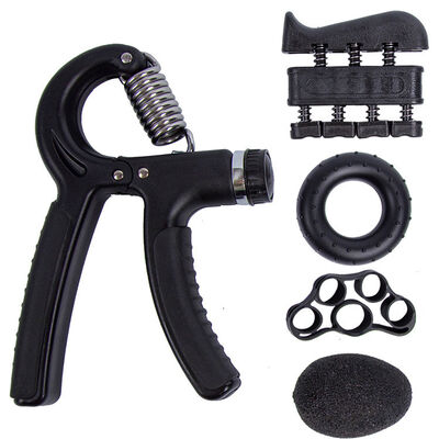 Fünfstückiger Handgrip-Training Kit Schwarz Verstellbarer Handgripper Finger Stretcher Grip Ring Und Stress Ball Für Handstärke Und Flexibilität