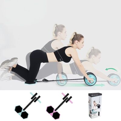 Home Fitness Ab Roller Kit mit rutschfesten Rädern und verstellbarem Gurt für Bauch- und Krafttraining