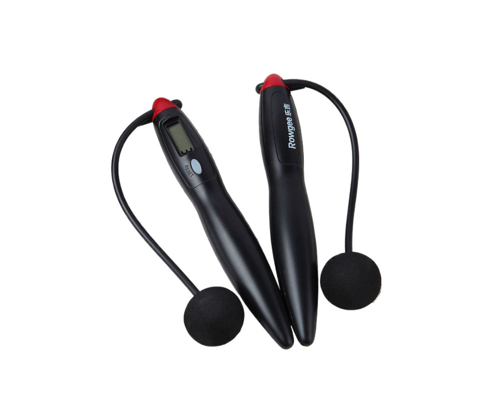 Einfaches schwarzes Kabelloses Sprungseil JS-310 mit 200 mm Länge und Loop Counter