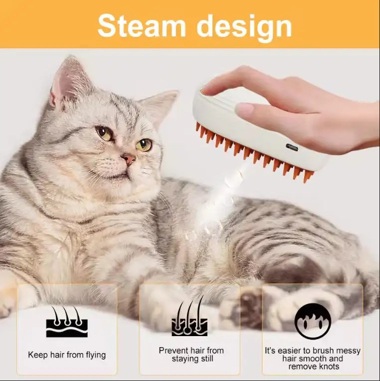 3 in 1 Katzendampfbürste Warm verkaufen für Haustiere Pflege Wasser Spray Haarentfernung Licht Reinigung
