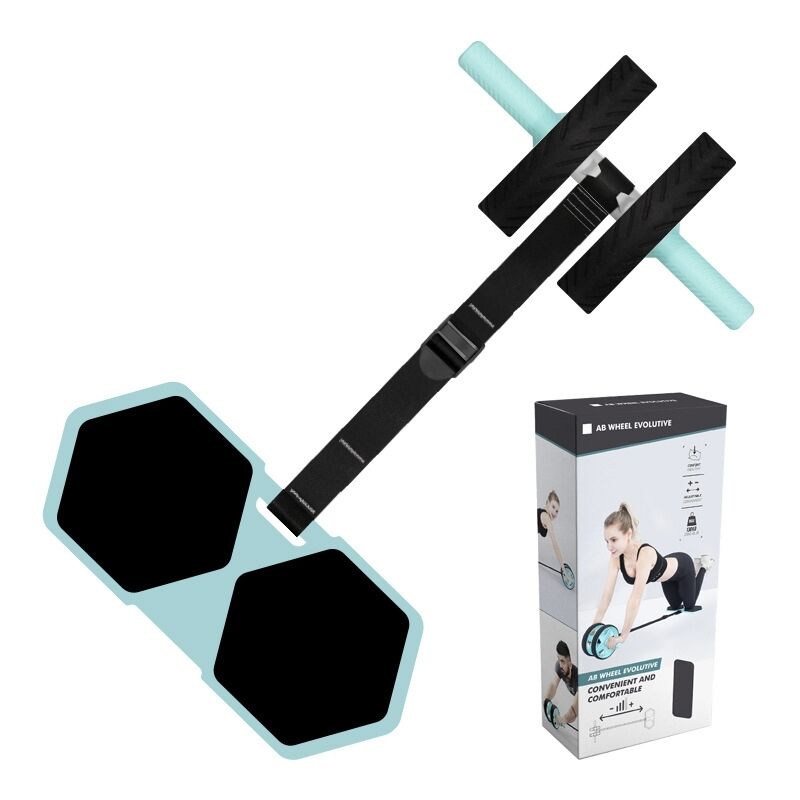 Multifunktionales Ab-Roller-Rad-Set mit Knie-Matte und Widerstandsband für Heim-Kern-Training und Ganzkörper-Training