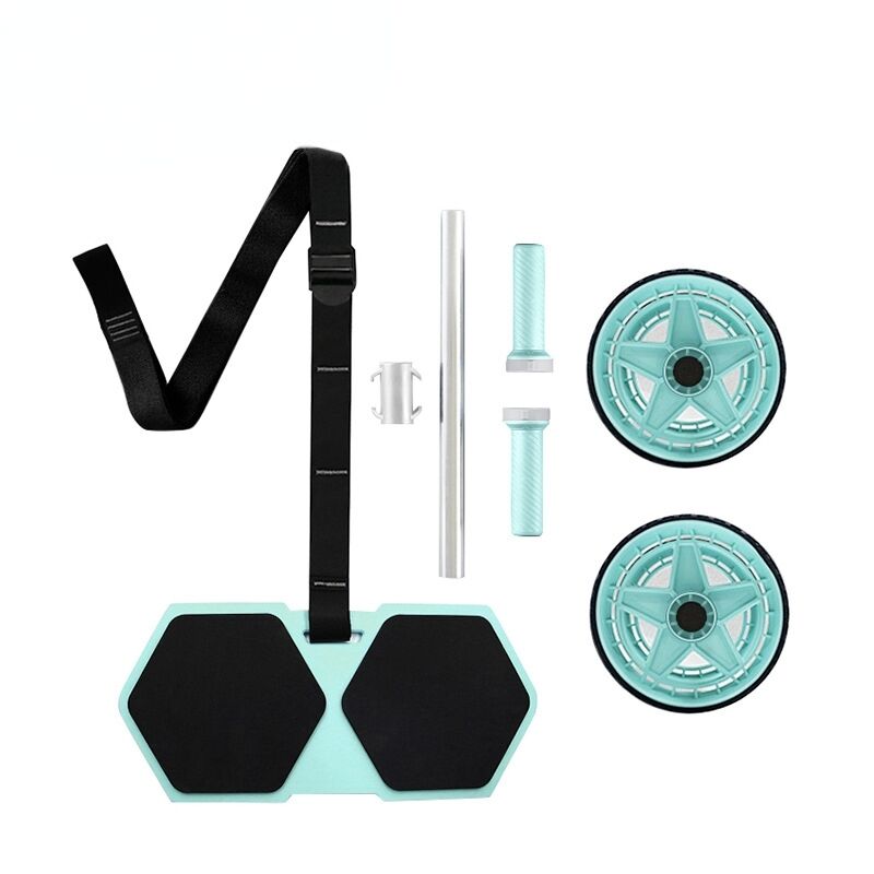 Home Fitness Ab Roller Kit mit rutschfesten Rädern und verstellbarem Gurt für Bauch- und Krafttraining